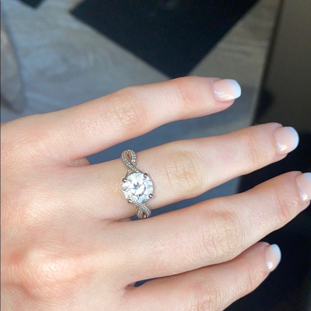Cubic zirconia solitaire ring